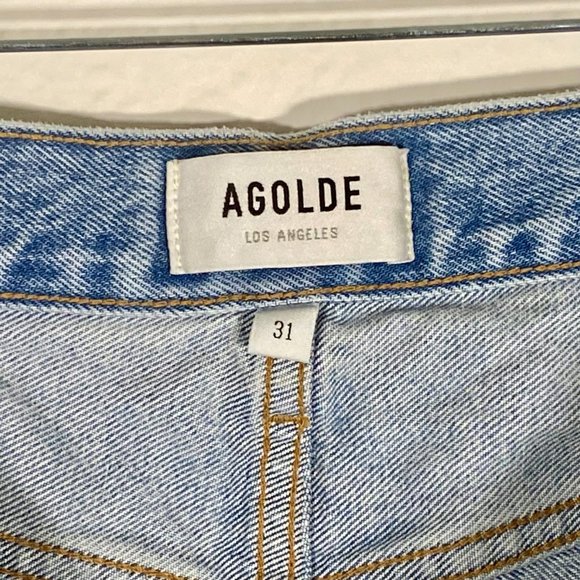 AGOLDE I Parker Long Distressed Frayed Hem Loose Fit Shorts Size 31 - Picture 3 of 10